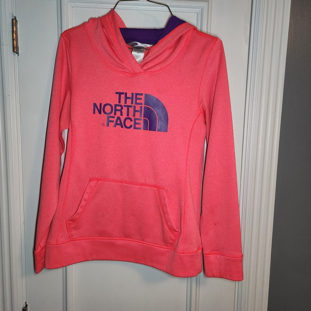 The North Face Coral Hoodie with Purple Logo